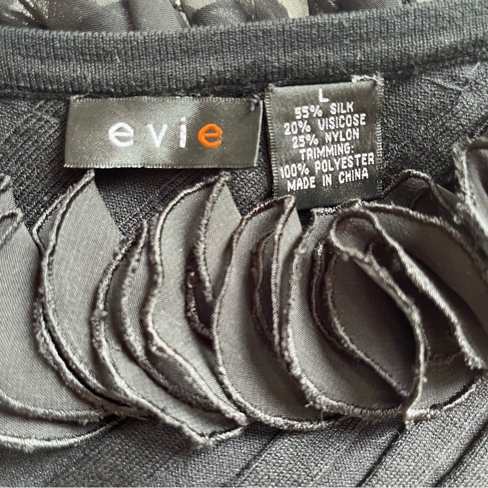 EVIE Rayon/Silk Ruffle Sweater L - Picture 5 of 8